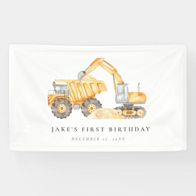 Vibrant Construction Trucks  Banner (Horizontal)