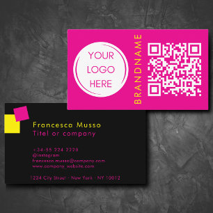 Vibrant contrast colour, logo and QR code modern Business Card