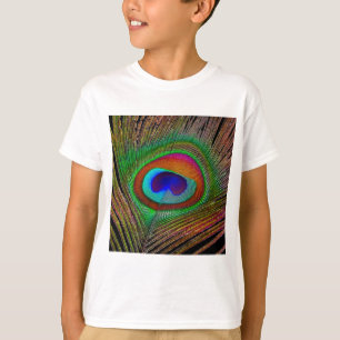 Vibrant Copper Peacock Feather T-Shirt
