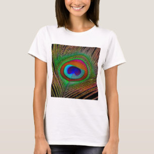 Vibrant Copper Peacock Feather T-Shirt