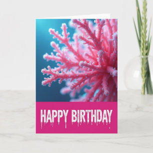 Vibrant Coral Birthday Card
