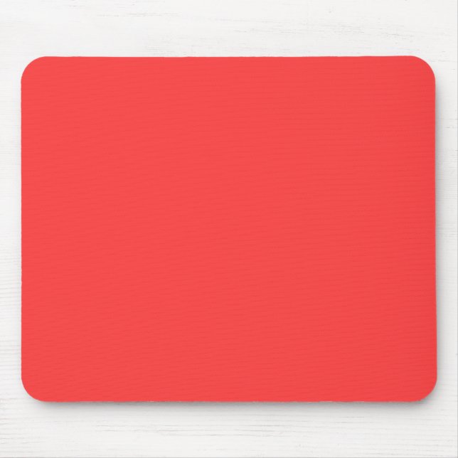 Vibrant Coral Colour Customise This Mouse Mat (Front)