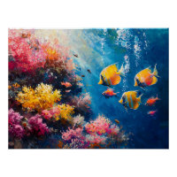 Vibrant Coral Reef with Tropical Fish