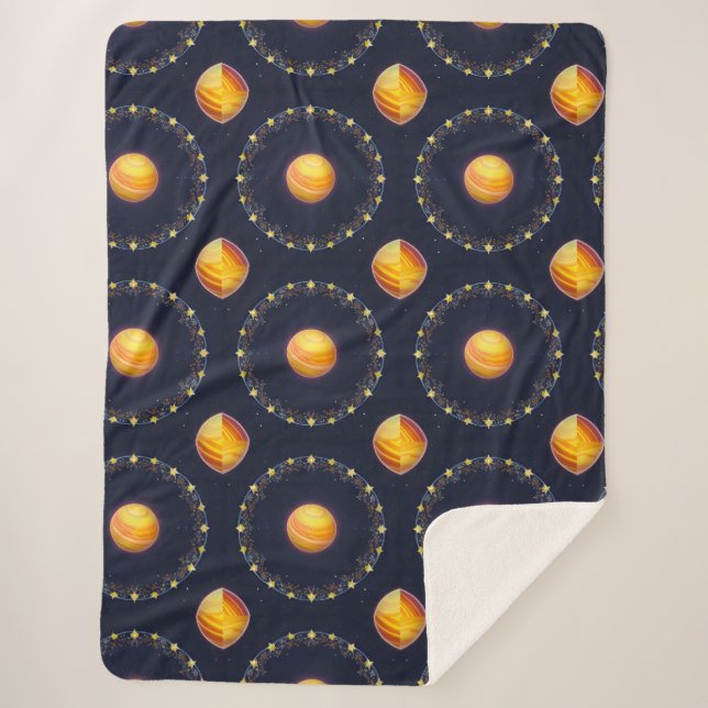 Vibrant Cosmic Artwork Sherpa Blanket (Front)