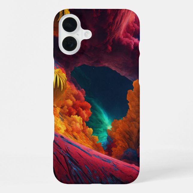 Vibrant Cosmic Dreamscape iPhone 16 Case (Back)