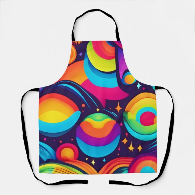 Vibrant Cosmic Kaleidoscope Apron (Front)