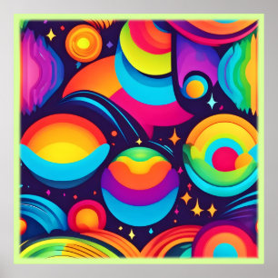 Vibrant Cosmic Kaleidoscope Poster