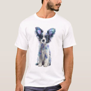 Vibrant Cosmic Papillon Puppy Illustration Men T-Shirt