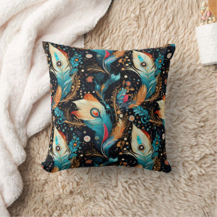 Vibrant Cosmic Rocket Adventure Cushion