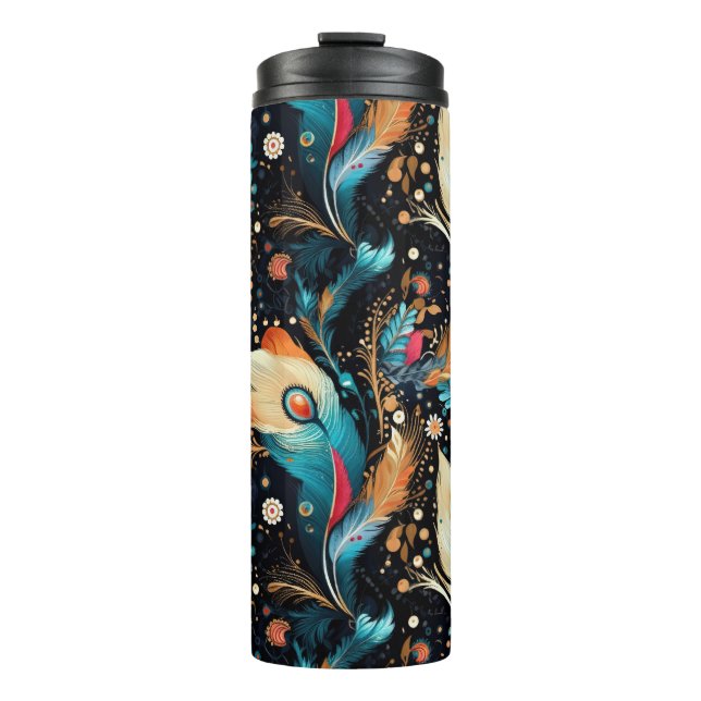 Vibrant Cosmic Rocket Adventure Thermal Tumbler (Front)