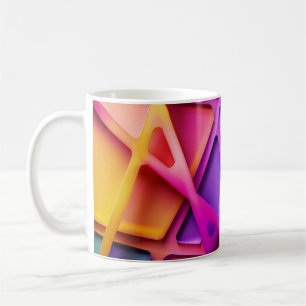 Vibrant Cross-Hatch Abstract Mug – Bold Modern Art