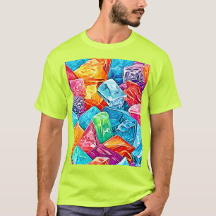 Vibrant Crystal Cluster Art T-Shirt