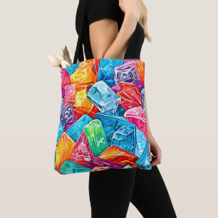 Vibrant Crystal Cluster Art Tote Bag