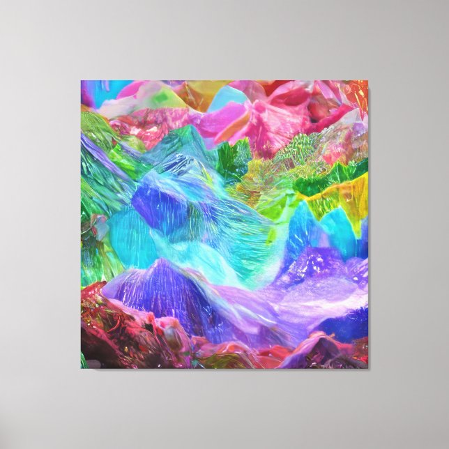 Vibrant Crystal Mountain Abstract  Canvas Print (Front)