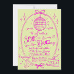 Vibrant Custom 30th Birthday Disco Hand Drawn Invitation<br><div class="desc">Celebrate your special day with this vibrant custom 30th birthday invitation featuring a hand-drawn disco ball design. Perfect for a night of drinks and nibbles, this invitation sets the tone for an unforgettable party. Personalise with your event details to create a unique and stylish invitation that guests will love. Ideal...</div>