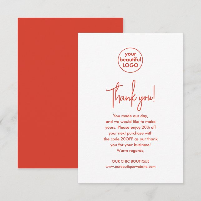 Vibrant Customer Appreciation Business Thank You (Front/Back)