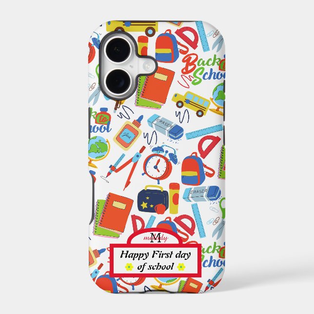Vibrant Customisable Back to School Pattern (Back)
