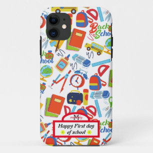 Vibrant Customisable Back to School Pattern iPhone 11 Case