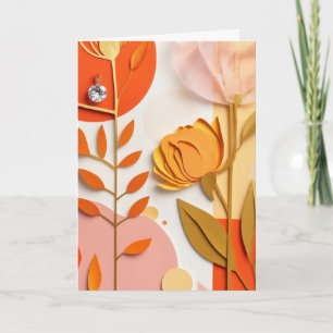 Vibrant Cut-Paper Garden Bloom Card