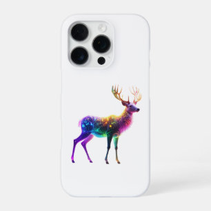 Vibrant Cute Glowing Neon Deer Art iPhone 16 Pro Case
