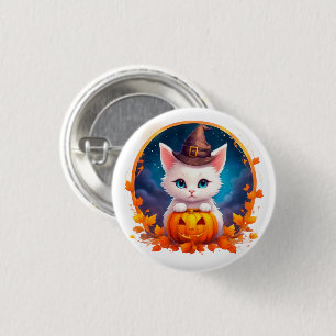 Vibrant cute kitten halloween 3 cm round badge