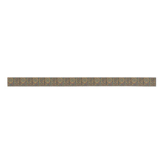 Vibrant Cyan "Centuries-Old Geometric Elegance" Gr Grosgrain Ribbon