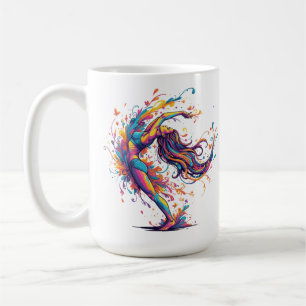 Vibrant Dance Flow Abstract Female Art Coffee Mug