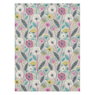 Vibrant Dandelion and Foliage Seamless Pattern Tablecloth