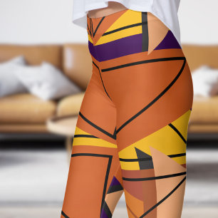 Vibrant Dark Purple Mosaic Pattern Leggings