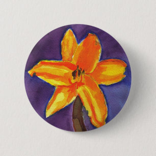 Vibrant Day Lily 6 Cm Round Badge