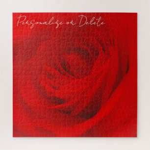Vibrant Deep Red Rose Romantic Chic Feminine Bold  Jigsaw Puzzle