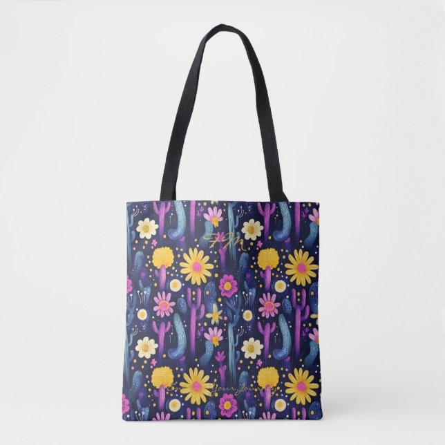 Vibrant Desert Bloom Wellness Tote Bag (Front)