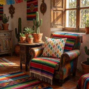 Vibrant Desert Botanical Cushion