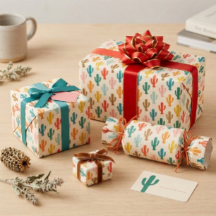 Vibrant Desert Botanical Gift Wrap