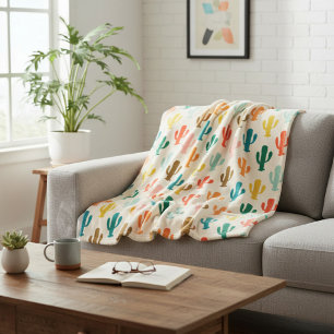 Vibrant Desert Botanical Throw Blanket 