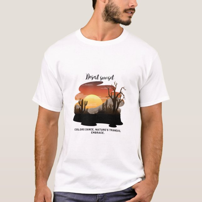 Vibrant Desert Sunset Tee for Men (Front)