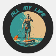 Vibrant design with man on sup paddle board