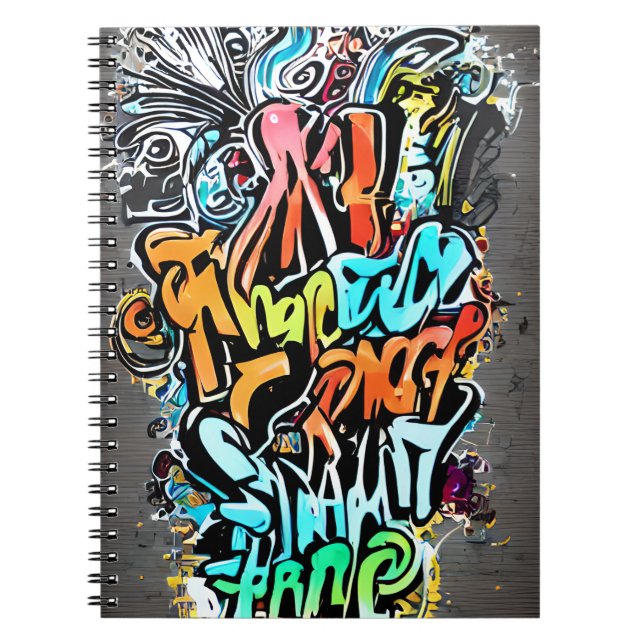 Vibrant Design with Street Art Notebook (Front)