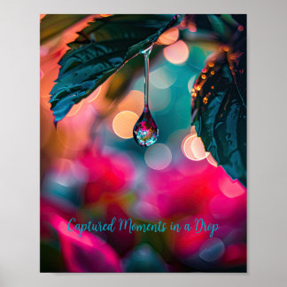 Vibrant Dewdrop: Nature's Reflections in Colour Poster