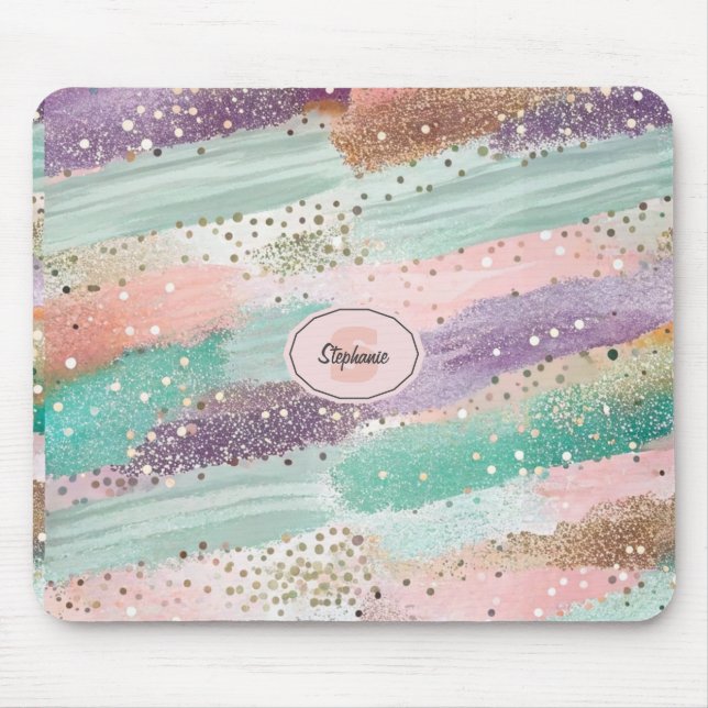 Vibrant Diagonal Brushstroke Pattern (2) Mouse Mat (Front)