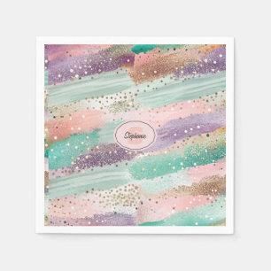 Vibrant Diagonal Brushstroke Pattern (2) Napkin