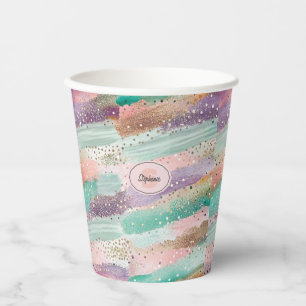 Vibrant Diagonal Brushstroke Pattern (2) Paper Cups