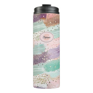 Vibrant Diagonal Brushstroke Pattern (2) Thermal Tumbler