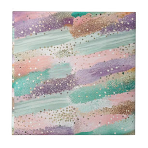 Vibrant Diagonal Brushstroke Pattern (2) Tile