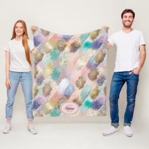 Vibrant Diagonal Brushstroke Pattern Fleece Blanket