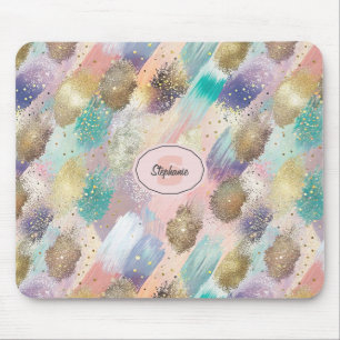 Vibrant Diagonal Brushstroke Pattern Mouse Mat