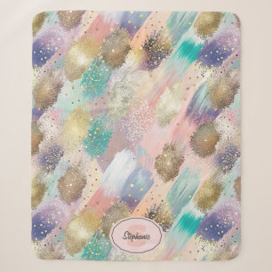 Vibrant Diagonal Brushstroke Pattern Sherpa Blanket