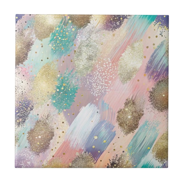 Vibrant Diagonal Brushstroke Pattern Tile (Front)