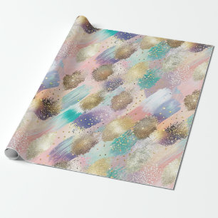 Vibrant Diagonal Brushstroke Pattern Wrapping Paper