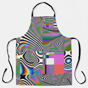 Vibrant Digital Abstract Geometric Background Apron